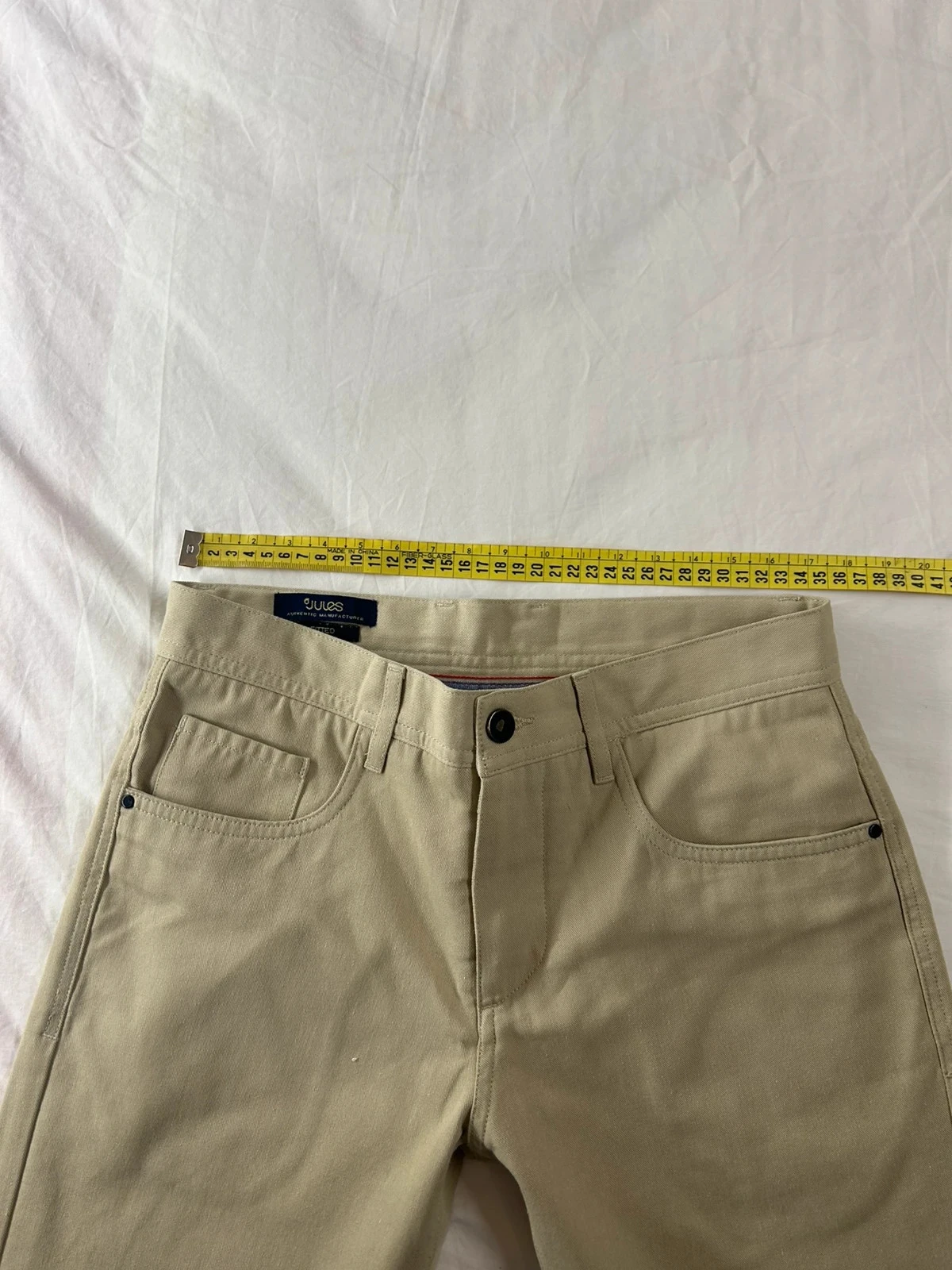 Jeans bege creme justo vintage corte reto – photo 7